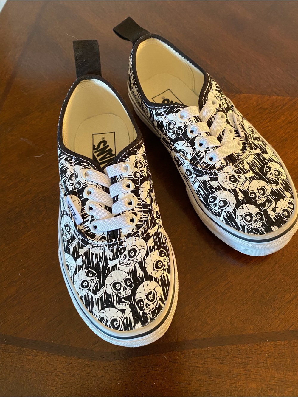 Vans Kids Black & White Skull Canvas Sneakers